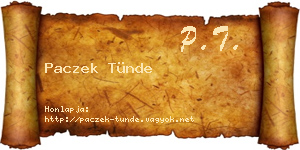 Paczek Tünde névjegykártya